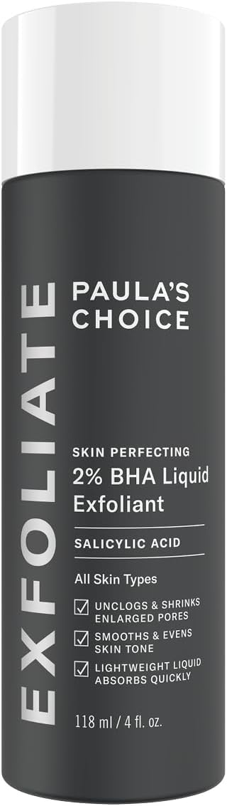 Paula's Choice SKIN PERFECTING 2% BHA Liquid Exfoliant - Face Exfoliating Peel Fights Blackheads & Enlarged Pores - with Salicylic Acid - Combination & Oily Skin - 118 ml