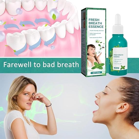 QCHIAN Fresh Breath Oral Care Essence, Fresh Breath Care Essence, Fresh Breath Oral Care Clean Teeth Gel Natural Breath Freshening Drops,Dry And Bad Mouth Smell Removing Drops (Size : 2PCS)