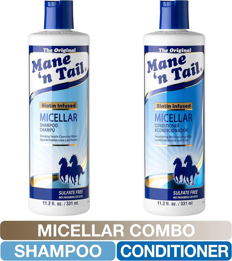 Mane 'n Tail Micellar Sulfate Free Shampoo and Conditioner Biotin Infused 11.2 Ounce Each